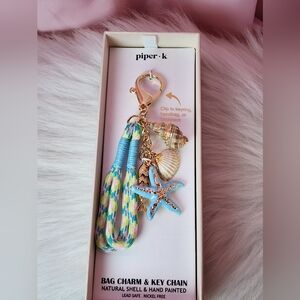 Piper K Nautical Theme Bag Charm & Key Chain